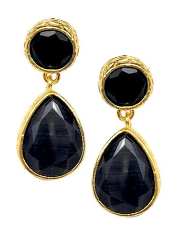 PENDIENTES PEQUEÑOS DE PERLA Y PIEDRA COLOR PARA BODAS DE DIA