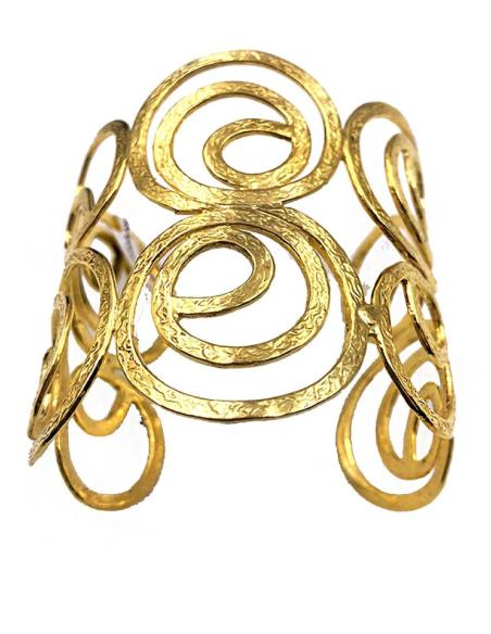ELEGANTES BRAZALETES ANCHOS CON DISEÑO CALADO ESTILO GRIEGO