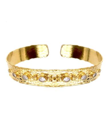 PULSERAS DORADAS CON PEDRERIA BLANCA PERFECTA PARA BODAS