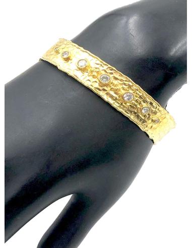 PULSERAS DORADAS CON PEDRERIA BLANCA PERFECTA PARA BODAS