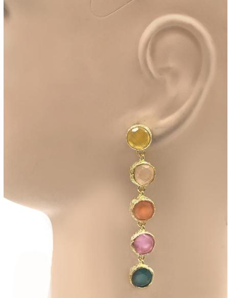 PENDIENTES LARGOS DE BODA CON PEDRERIA DE MODA Y TENDENCIA