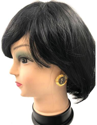 PENDIENTES DE MUJER CON MONEDAS DISEÑO CORTO DE BOTON