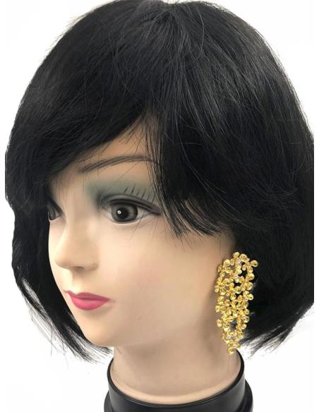 PENDIENTES MUJER LARGOS Y DORADOS DECORADOS CON PERLITAS