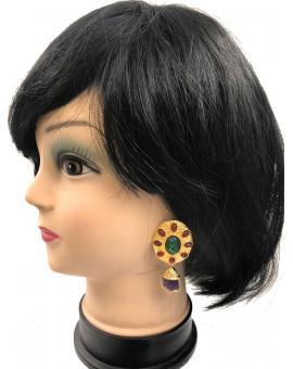 PENDIENTES MUJER DE PIEDRAS GRANATE Y VERDE PARA BODAS 2