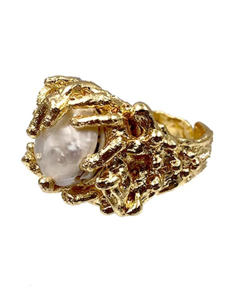 ANILLOS MUJER DORADOS Y GRANDES CON PERLAS ESPECIAL BODAS