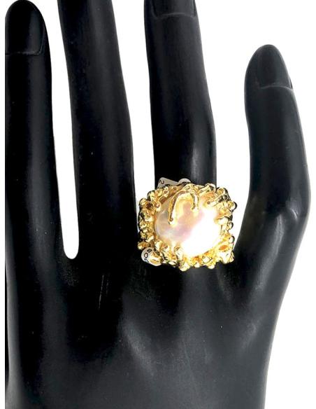 ANILLOS MUJER DORADOS Y GRANDES CON PERLAS ESPECIAL BODAS