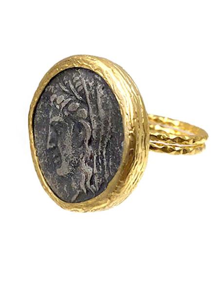 ANILLOS DE MUJER DISEÑO DE MONEDAS REPLICA DE JOYA ANTIGUA