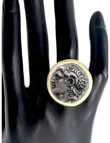 ANILLOS MUJER DE MONEDAS MEDIDA AJUSTABLE CON BAÑO DE ORO