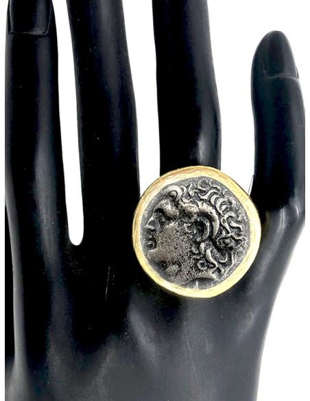 ANILLOS MUJER DE MONEDAS MEDIDA AJUSTABLE CON BAÑO DE ORO