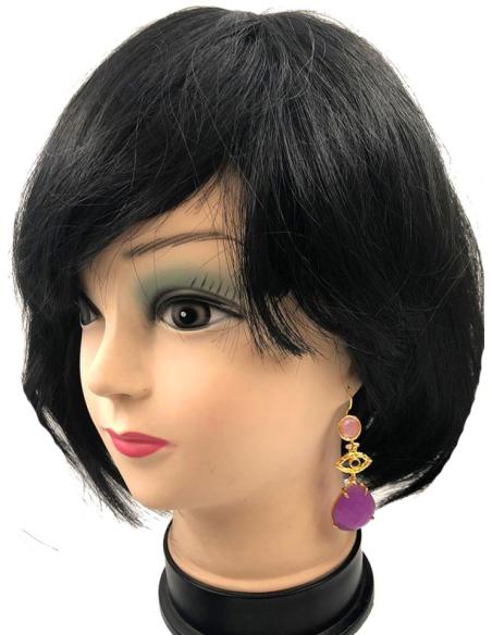 PENDIENTES LARGOS CON PIEDRAS Y BAÑO DE ORO ESPECIAL BODAS