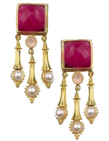 PENDIENTES MUJER LARGOS BUGAMBILIAS REPLICA DE JOYAS ANTIGUAS