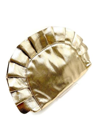 BOLSOS DE FIESTA Y BODA DORADOS PRECIOSO DISEÑO DE ABANICO