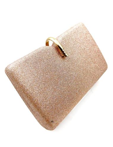 BOLSOS ELEGANTES DE BODA ORO ROSA CON BONITO CIERRE JOYA