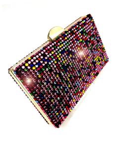 ELEGANTES BOLSOS DE MADRINA DE BODA CON PEDRERIA MULTICOLOR