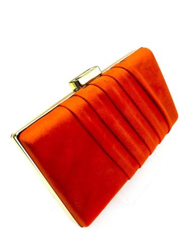 BOLSOS DE FIESTA NARANJAS DE BODA CON ORIGINAL DETALLE PLISADO