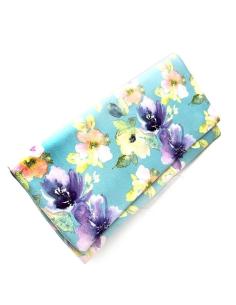 BOLSOS DE FIESTA ESTILOSOS EN TURQUESA CLARO CON FLORES LILAS