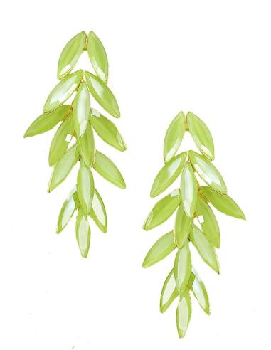 LARGOS PENDIENTES VERDES DE MUJER PARA BODAS Y NOCHE