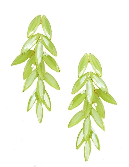 LARGOS PENDIENTES VERDES DE MUJER PARA BODAS Y NOCHE
