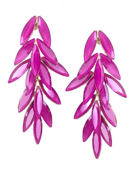 FUCSIAS PENDIENTES LARGOS DE MUJER PARA BODAS Y NOCHE
