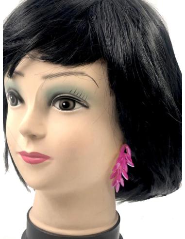 FUCSIAS PENDIENTES LARGOS DE MUJER PARA BODAS Y NOCHE