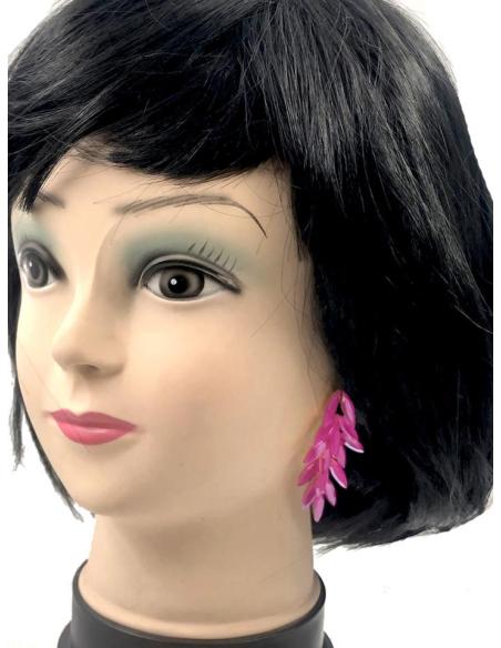 FUCSIAS PENDIENTES LARGOS DE MUJER PARA BODAS Y NOCHE