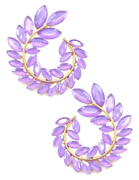 PENDIENTES MORADOS TONO LILA DE CRISTAL PARA BODAS Y FIESTA