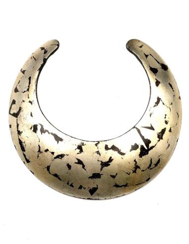 COLLAR MUJER DE MADERA DE EBANO CON PAN DE PLATA