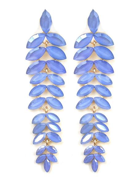 PENDIENTES AZULES LARGOS DE FIESTA Y BODA TODO UN LOOKAZO