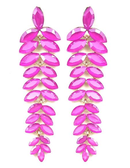 PENDIENTES FUCSIAS LARGOS DE FIESTA Y BODA TODO UN LOOKAZO