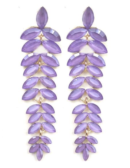 PENDIENTES MORADOS LARGOS DE FIESTA Y BODA TODO UN LOOKAZO