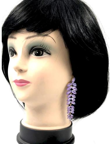 PENDIENTES MORADOS LARGOS DE FIESTA Y BODA TODO UN LOOKAZO