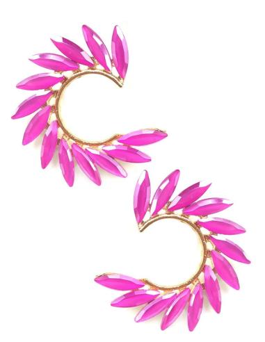 PENDIENTES CORTOS FUCSIAS PARA BODAS BAUTIZOS Y COMUNIONES