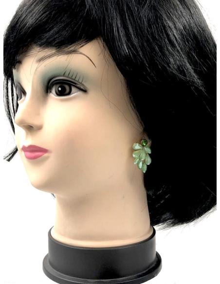 PENDIENTES MUJER VERDES Y CORTOS IDEALES PARA BODAS DE DIA
