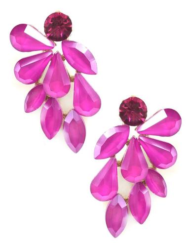 PENDIENTES MUJER FUCSIAS Y CORTOS IDEALES PARA BODAS DE DIA