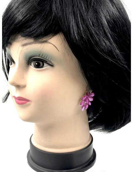 PENDIENTES MUJER FUCSIAS Y CORTOS IDEALES PARA BODAS DE DIA