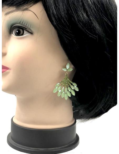 ATRACTIVOS PENDIENTES VERDES LARGOS DE FIESTA Y BODA
