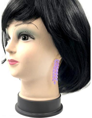 ELEGANTES PENDIENTES MORADOS IDEALES PARA BODAS Y EVENTOS