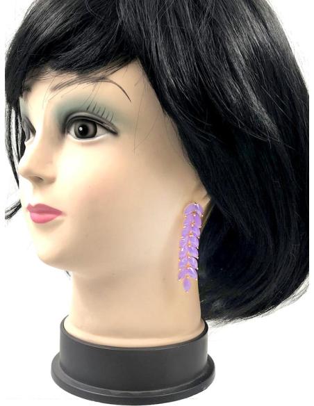 ELEGANTES PENDIENTES MORADOS IDEALES PARA BODAS Y EVENTOS