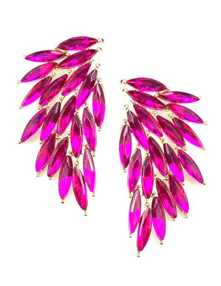 PENDIENTES DE FIESTA FUCSIAS Y BUGAMBILIAS SUPER FAVORECEDORES