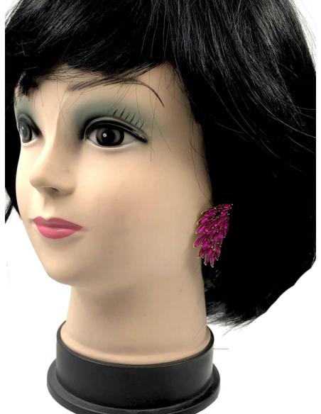 PENDIENTES DE FIESTA FUCSIAS Y BUGAMBILIAS SUPER FAVORECEDORES