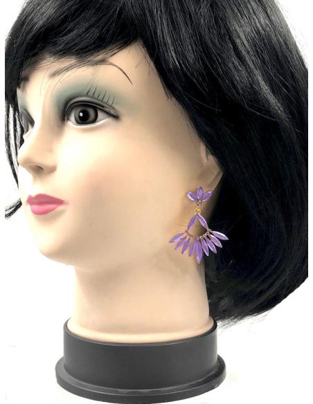 BONITOS PENDIENTES DE FIESTA MORADOS PARA LOOK DE NOCHE Y BODA