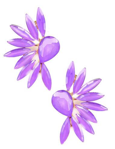 PENDIENTES DE MUJER MORADOS DISEÑO CORTO ESPECIAL MADRINAS