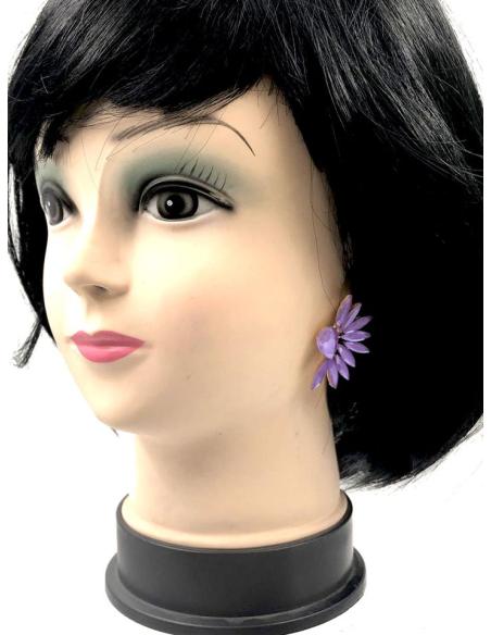 PENDIENTES DE MUJER MORADOS DISEÑO CORTO ESPECIAL MADRINAS