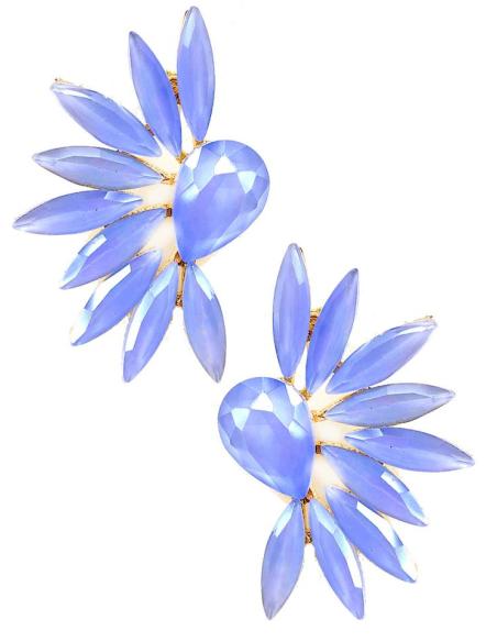 PENDIENTES DE MUJER AZULES DISEÑO CORTO ESPECIAL MADRINAS