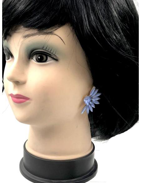 PENDIENTES DE MUJER AZULES DISEÑO CORTO ESPECIAL MADRINAS