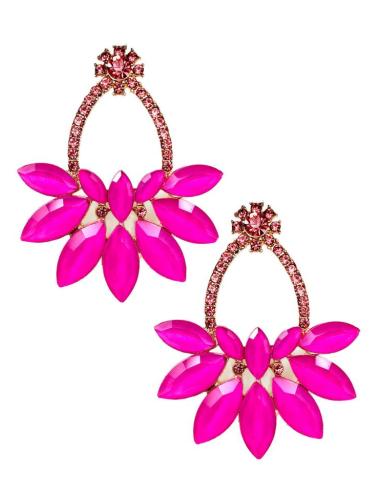 PENDIENTES LARGOS DE FIESTA Y BODA FUCSIAS MUY FAVORECEDORES