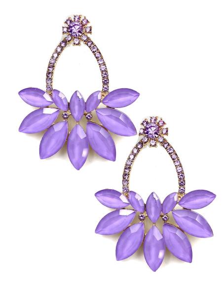 PENDIENTES LARGOS DE FIESTA Y BODA MORADOS MUY FAVORECEDORES