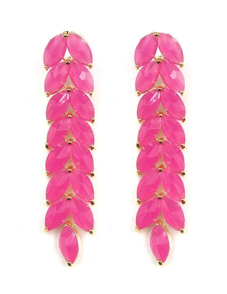 ELEGANTES PENDIENTES FUCSIAS IDEALES PARA BODAS Y EVENTOS