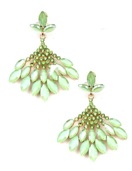 ATRACTIVOS PENDIENTES VERDES LARGOS DE FIESTA Y BODA