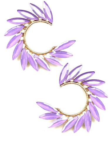 PENDIENTES CORTOS MORADOS PARA BODAS BAUTIZOS Y COMUNIONES